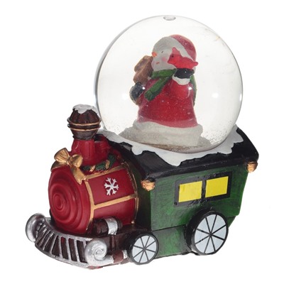 Фигурка в стекл шаре "Санта/Снеговик" (подсвет,LR44x2)  D6,5 см, L8,5 W6 H10 см, 2в.