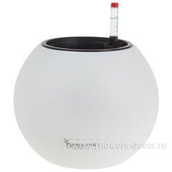 Кашпо PLANTA VITA "Ball Matt white" с автополивом (пластик), D20xH17 см