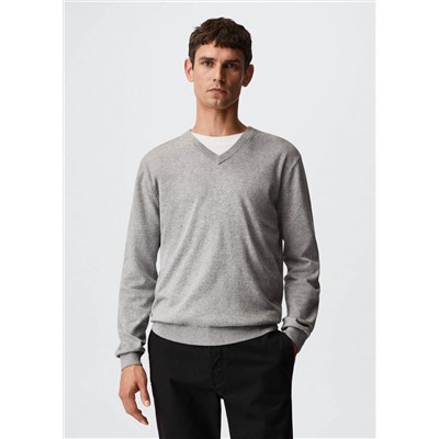 Jersey algodón cuello pico -  Hombre | MANGO OUTLET España