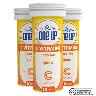 One Up Vitamin C + Zinc 10 шипучих таблеток, коробка из 6 шт.
