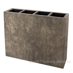Кашпо полистоун Nobilis Marco "Pms-brown Rectangle", 93х25хH75 см с тех.горшком