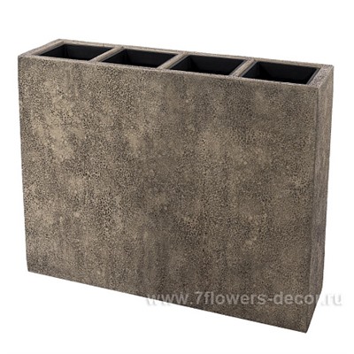 Кашпо полистоун Nobilis Marco "Pms-brown Rectangle", 93х25хH75 см с тех.горшком