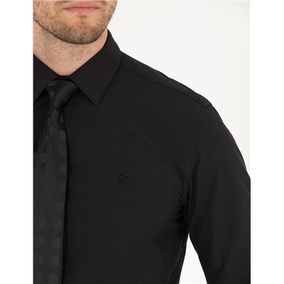 Классическая рубашка с длинным рукавом Black Slim Fit