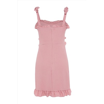 Мини-платье с рюшами Dusty Rose TWOSS23EL00914