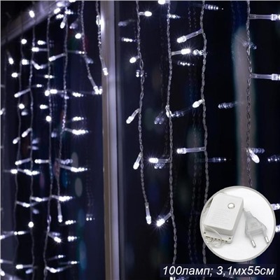 Гирлянда светодиодный дождь бахрома 300х 55 см 100 LED / GT620 /уп 100/АКЦИЯ