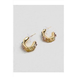 Серьги-кольца с деталями из смешанных камней 22K11KUPE029