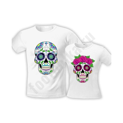 Парные футболки halloween "Sugar Skull"