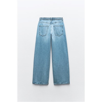 JEANS Z1975 WIDE LEG TIRO ALTO CINTURA TRENZADA