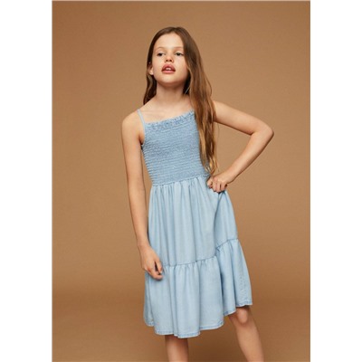 Vestido fruncido volantes -  Niña | MANGO OUTLET España