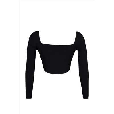 Black Fittili Biye Подробная вязаная блузка TBBAW23AF00118
