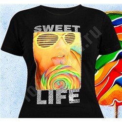 Футболка сиреневая good "Sweet Life (Блестки)" арт. 34-8524
