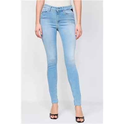 Vaquero skinny fit de tiro alto Luzien - Azul claro