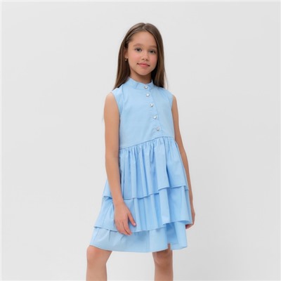 Платье для девочки MINAKU: Cotton collection цвет голубой, р-р 128