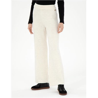 Ecru Loose Fit Knitwear Pants