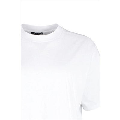 Белый воротник Ribanı Wide Basic Basic Basic Flothing Fit Fit Tbbss23bf00017