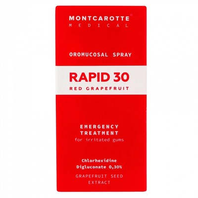 Спрей Montcarotte RAPID 30 Красный грейпфрут, хлоргексидин 0,3% 30 мл