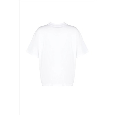 Белый воротник Ribanı Wide Basic Basic Basic Flothing Fit Fit Tbbss23bf00017