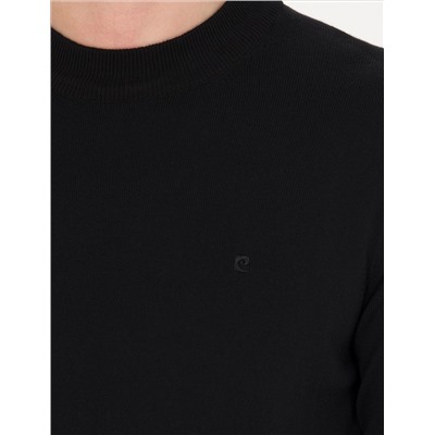 Black Slim Fit Half Fisherman воротник базовый вязаный свитер