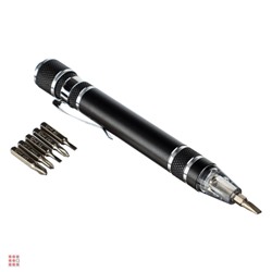 Фонарь-мультиинструмент, с клипсой для крепления, 6 отверток, 4xLR41, 12,8х1,6см
