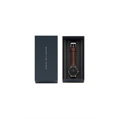 Reloj de piel Bristol - 32 mm - Marrón y plateado