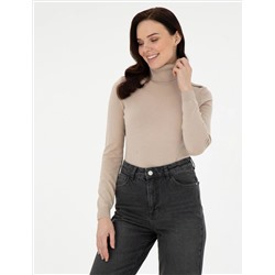 Beige Slim Fit Fitherman воротник основной свитер