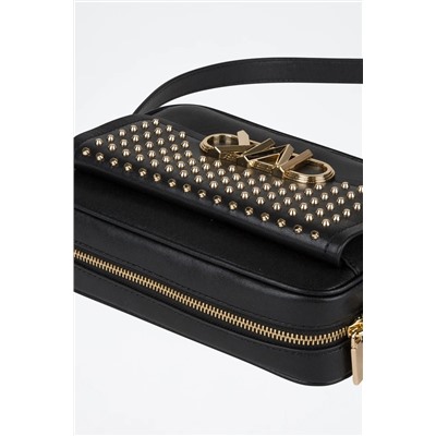 Bandolera de piel - Negro