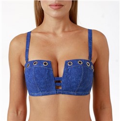 COQUETTE REVUE Купальник раздельный бескаркасный с плавками бикини SWIM DENIM  sw55004-02/sw63004-02
