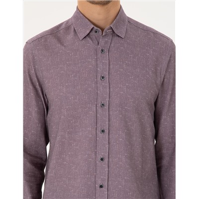 Purple Slim Fit рубашка с длинным рукавом