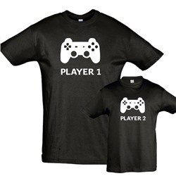 Футболки для папы и сына "Player 1, Player2"