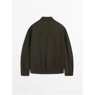 Chaqueta bomber sarga cuello camisero