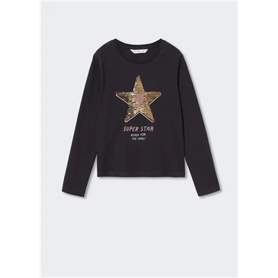 Camiseta estampada lentejuelas -  Niña | MANGO OUTLET España