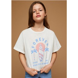 Camiseta estampada algodón -  Niña | MANGO OUTLET España