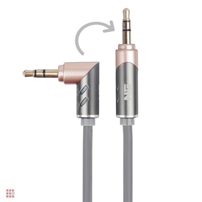 Кабель 3.5мм mini Jack-mini Jack, 1м, поворотный штекер