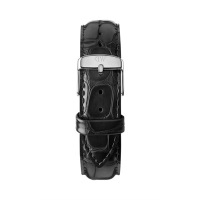 Reloj de cuarzo de piel Classic Reading - Negro y plateado