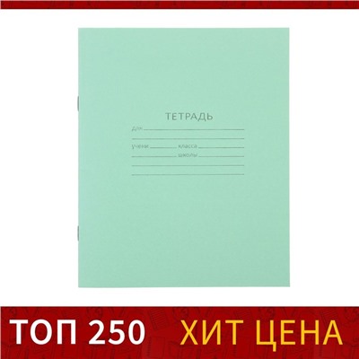 Тетрадь 18 листов в клетку «Зелёная обложка», плотность 58-63 г/м², серые листы