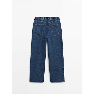 Jeans mid wash jogger wide leg