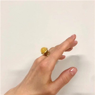 Кольцо серебряное с янтарём R000025ZM