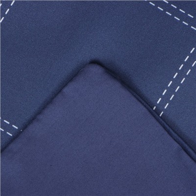 Постельное бельё Этель 1,5 сп Cage: dark blue, 143х215 см, 150х215 см, 50х70+3 см-2 шт, мако-сатин, 114г/м2