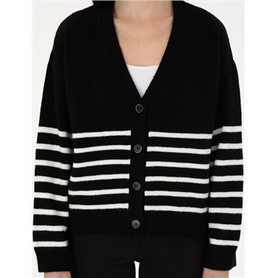 Черный комфорт Fit Triko Cardigan