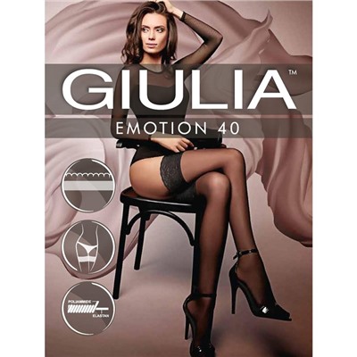 Чулки женские GIULIA EMOTION 40, цвет чёрный (nero), размер 3-4 (M-L)