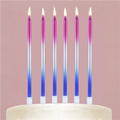 Свечи для торта Make a wish, 6 шт., 13×0.5 см
