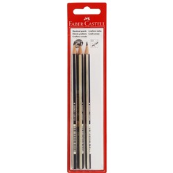 Чернографитовый карандаш GOLDFABER, твёрдость HB/H/2B, в блистере, 3 шт.
