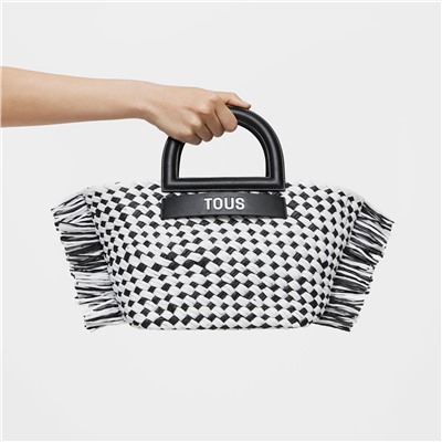 Bolso capazo Dora - negro y blanco