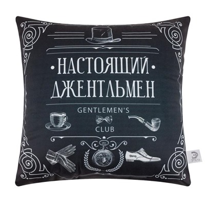 Подушка декоративная Этель "Настоящий джентельмен" 40х40 см, велюр, 100% п/э