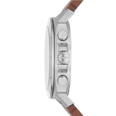 Reloj de cuarzo de piel Privateer - Cronógrafo - Marrón y plateado