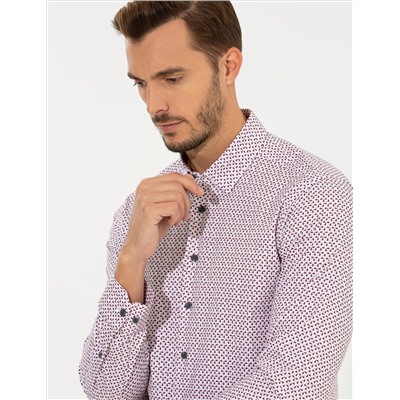 Bordeaux Slim Fit рубашка с длинным рукавом