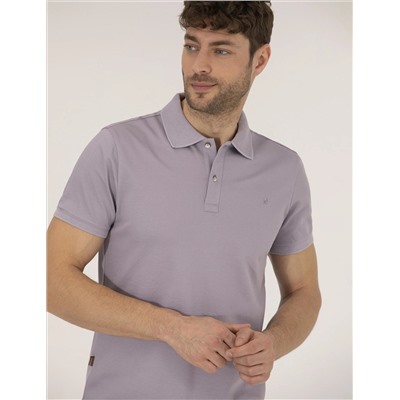 Lila Slim Fit Polo Yaka Mercerized T -For