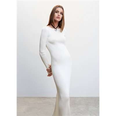 Vestido punto espalda abierta -  Mujer | MANGO OUTLET España