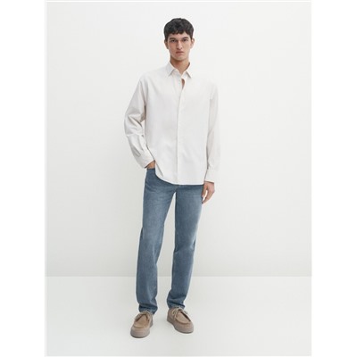 Camisa sarga tintado regular fit