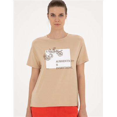 Bej Comfort Fit T -For